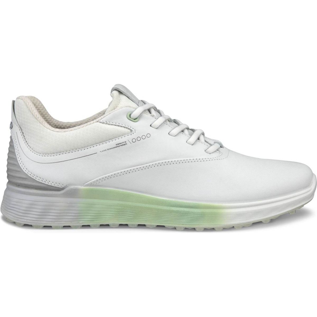 Ecco S-Three (2023) Vandtætte Dame Golfsko Uden Spikes - White/Matcha - Str. 40 Normal