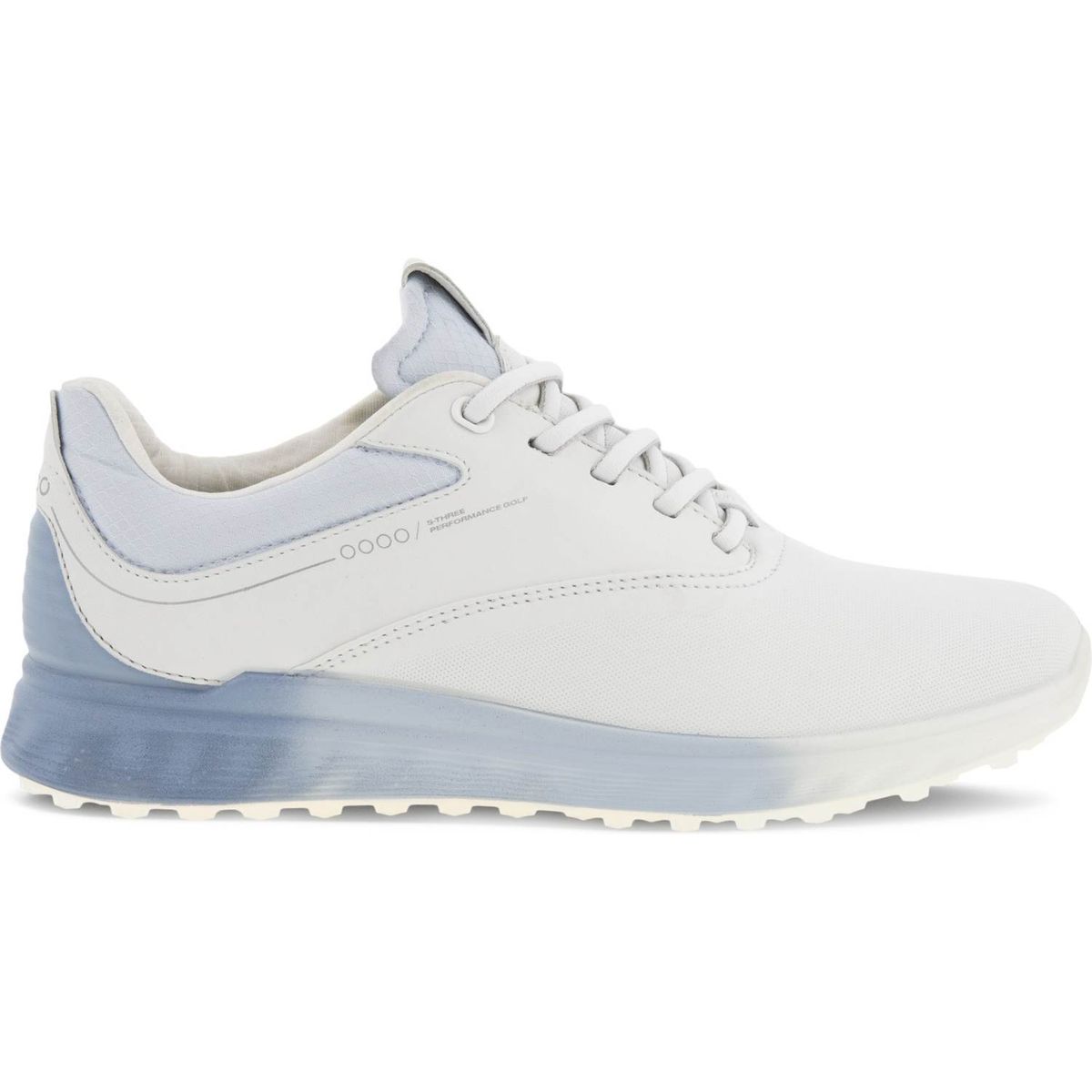 Ecco S-Three (2023) Vandtætte Dame Golfsko Uden Spikes - White/Dusty Blue/Air - Str. 36 Normal