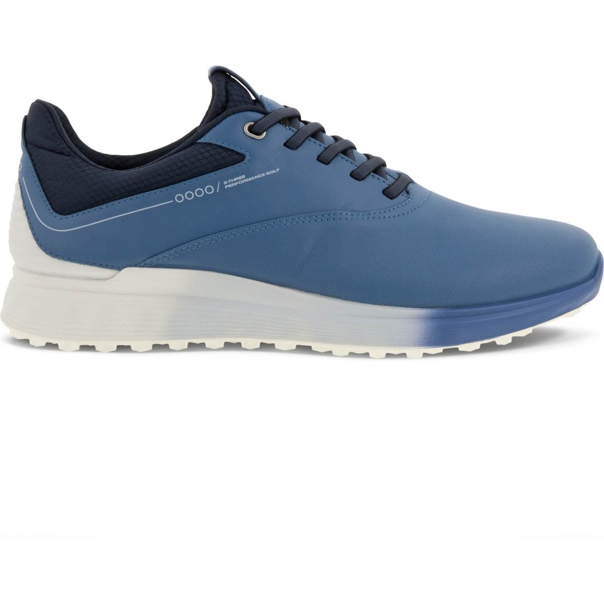 Ecco S-Three (2023) Vandtætte Herre Golfsko Uden Spikes - Retro Blue/White/Marine - Str. 46 Normal