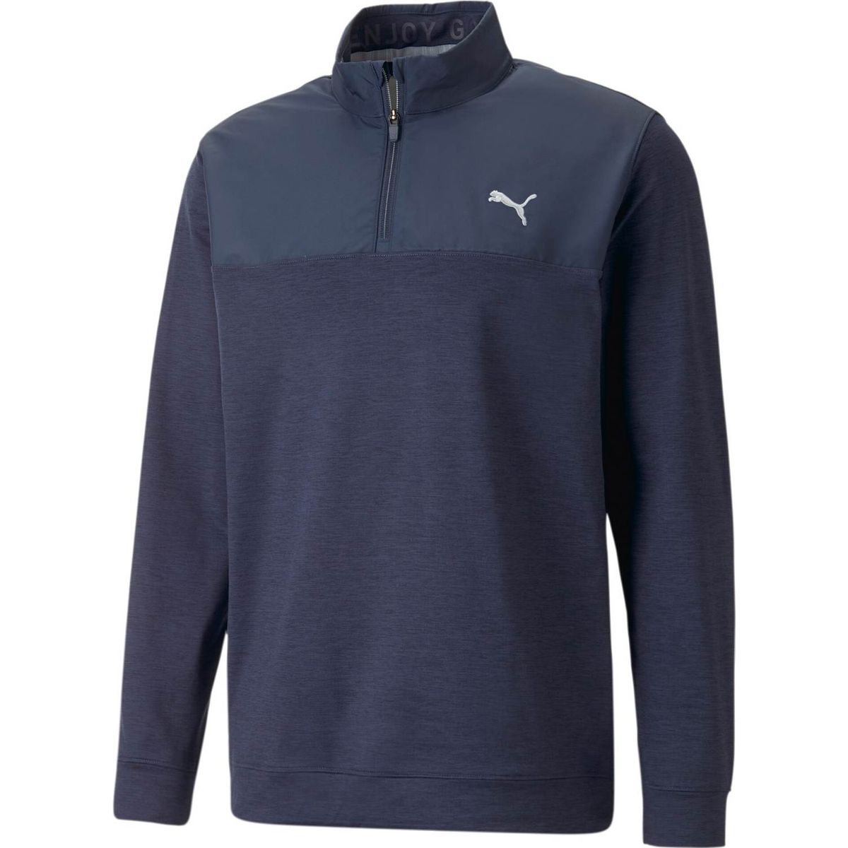 Puma Cloudspun Colorblock 1/4 Zip Herre Pullover - Navy Blazer/Navy Blazer Heather - Str. XXL