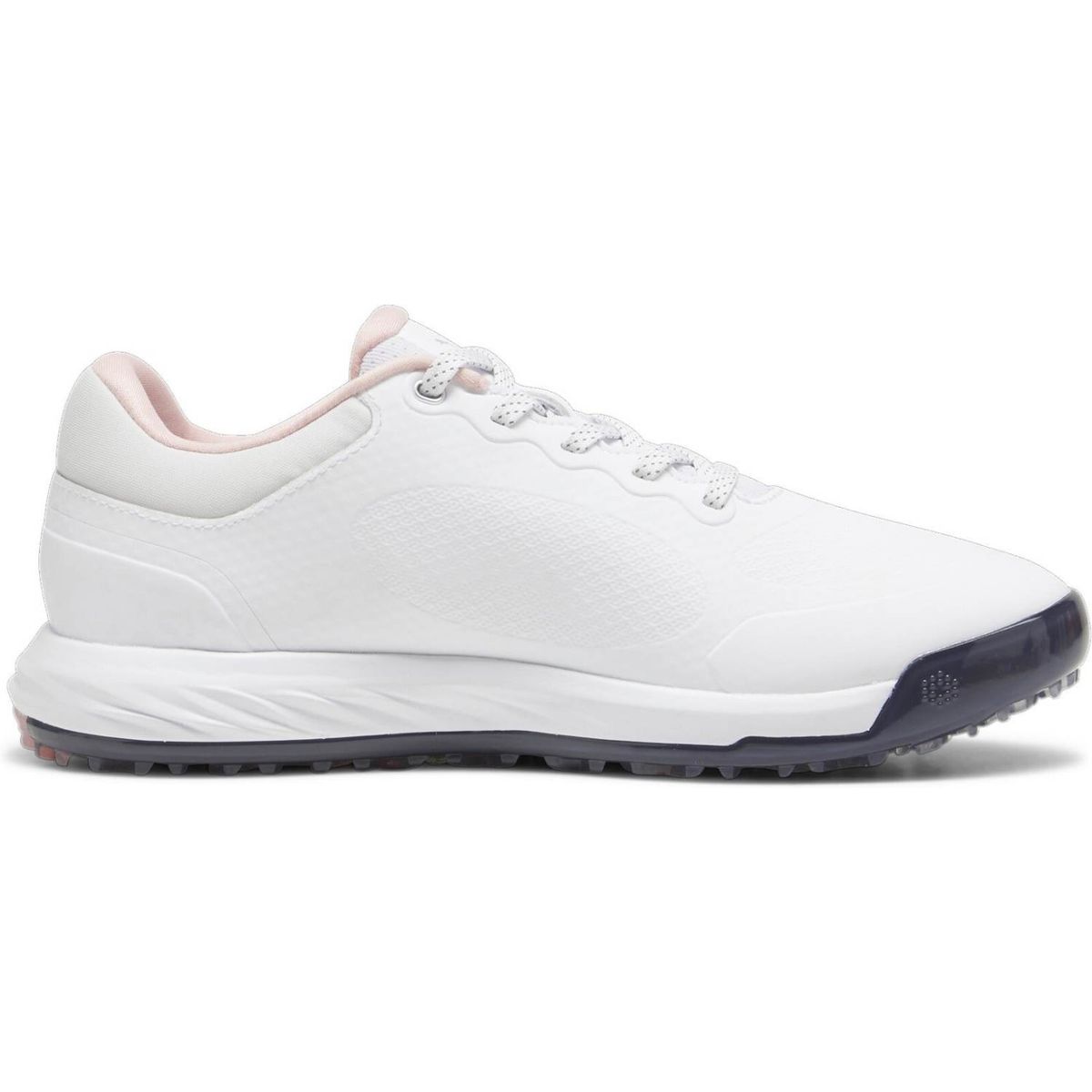 Puma Alphacat Nitro Vandtætte Dame Golfsko Uden Spikes - Puma White/Deep Navy/Peach Smoothie - Str. 37 Normal