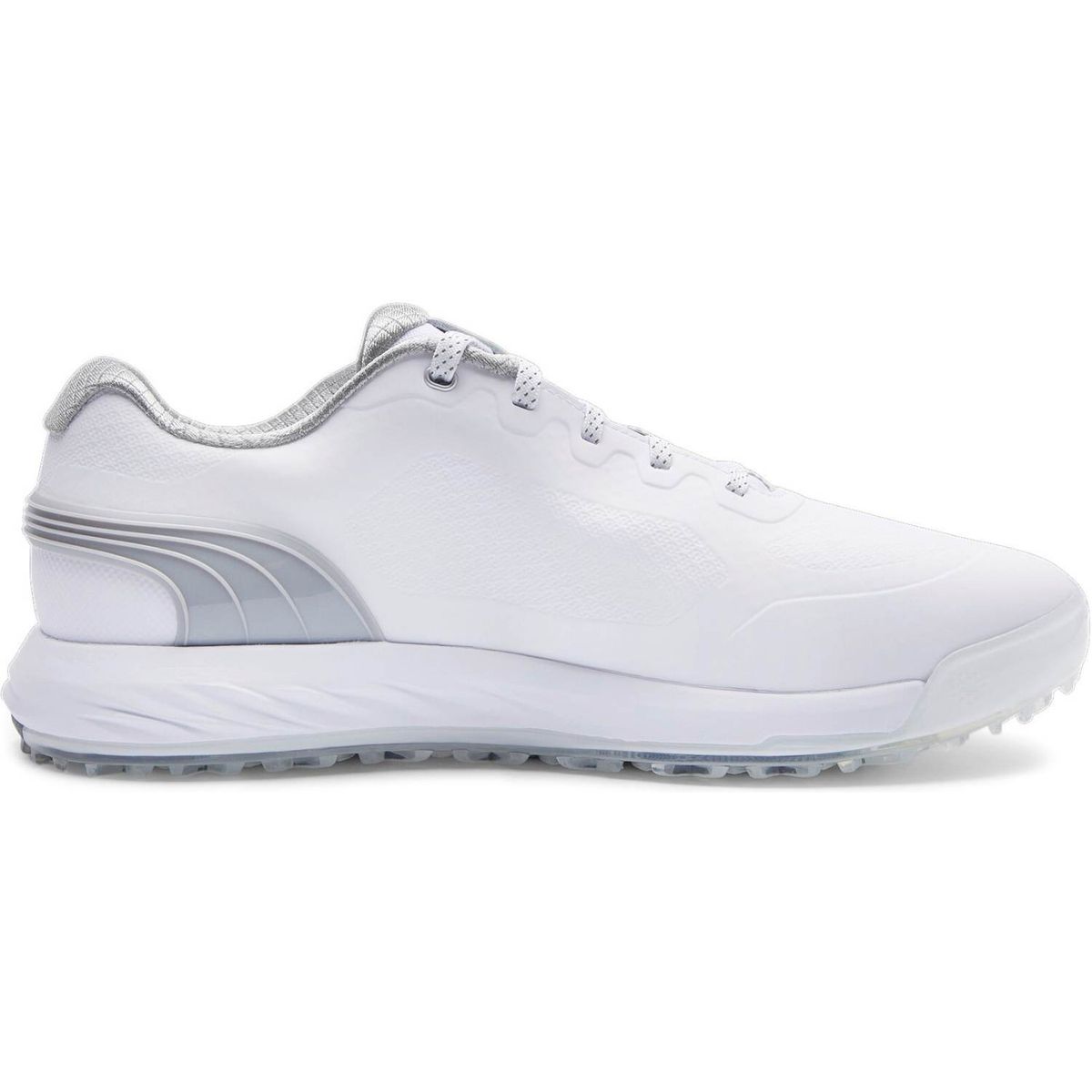 Puma Alphacat Nitro Vandtætte Herre Golfsko Uden Spikes - Puma White/Flat Light Gray/Puma Silver - Str. 42 Normal