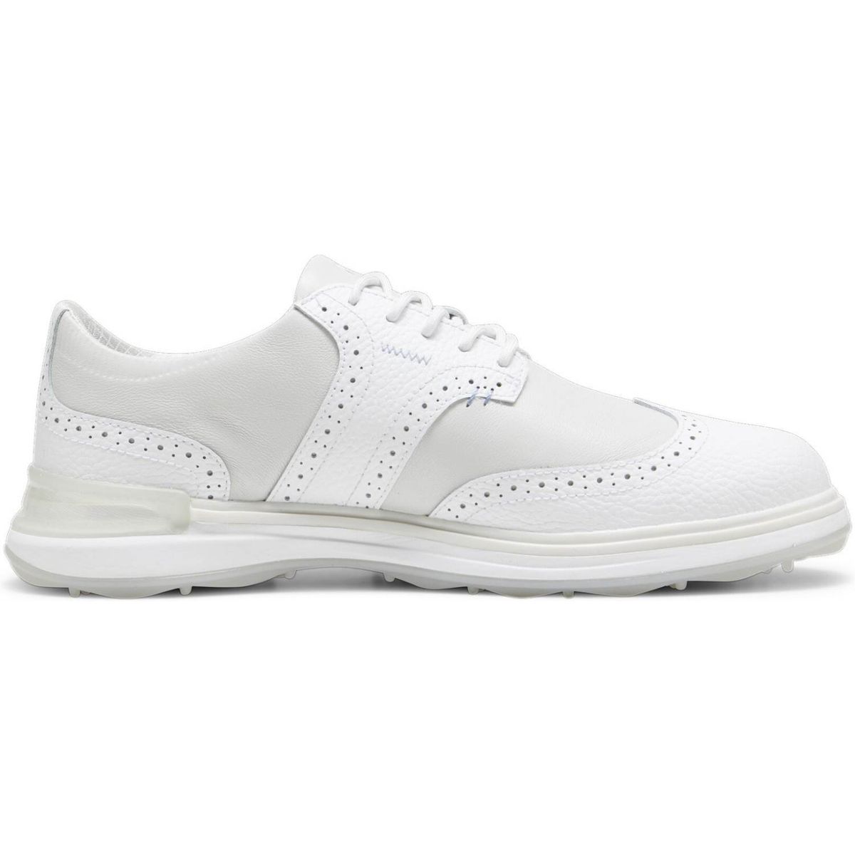 Puma Avant Wingtip Vandtætte Herre Golfsko Uden Spikes - Puma White/Feather Gray - Str. 42 1/2 Normal