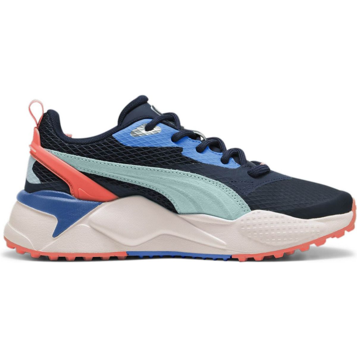 Puma Gs-X Efekt Vandtætte Dame Golfsko Uden Spikes - Deep Navy/Silver Sky/Melon Punch - Str. 36 Normal