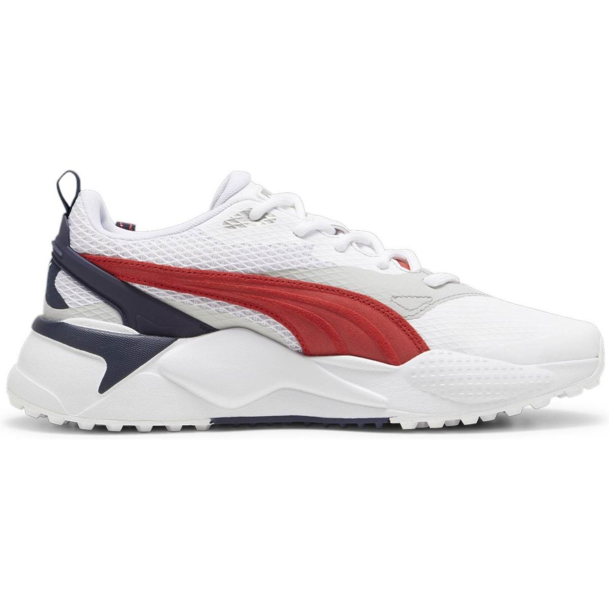 Puma Gs-X Efekt Vandtætte Golfsko Uden Spikes - Puma White/Strong Red/Deep Navy - Str. 45 Normal