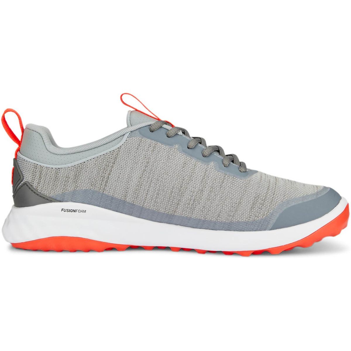 Puma Fusion Pro Vandtætte Herre Golfsko Uden Spikes - Cool Mid Gray/Puma Silver/Red Blast - Str. 44 Normal