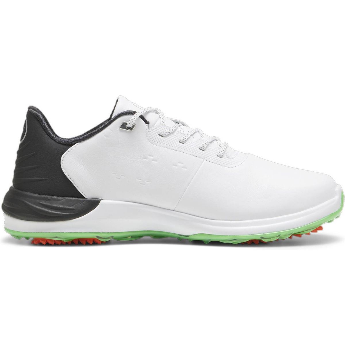 Puma Phantomcat Nitro Plus Vandtætte Herre Golfsko Med Spikes - Puma White/Puma Black/Fluro Green Pes - Str. 42 1/2 Normal