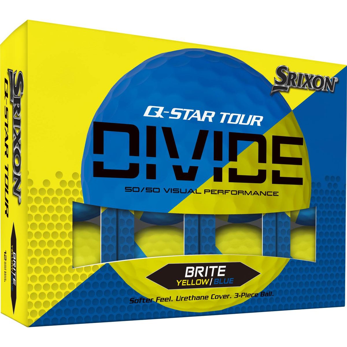 Srixon Q-Star Tour Divide Golfbolde - Gul/Blå