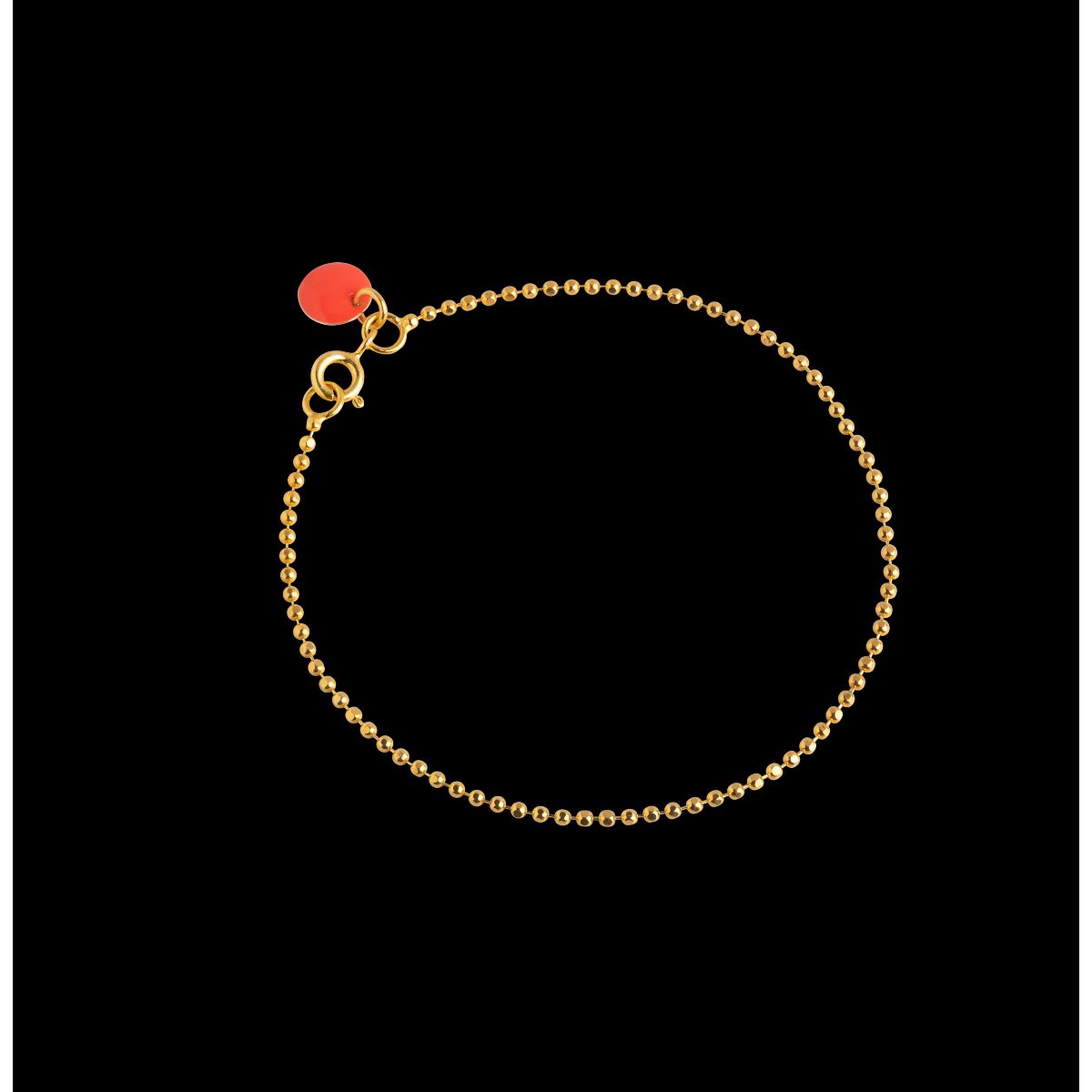 Ball Chain Coral Forgyldt Sølv Armbånd fra Enamel med Emalje