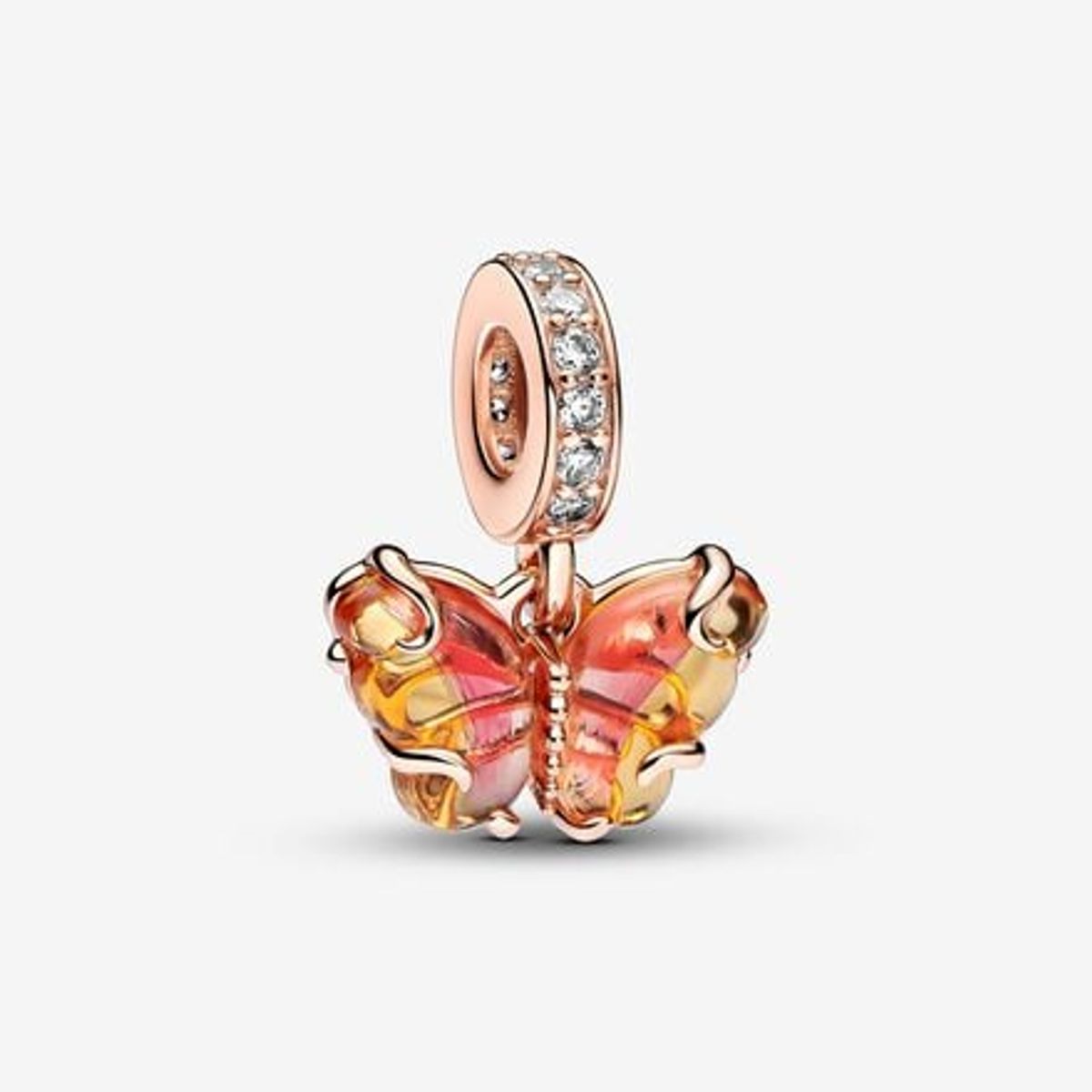 Pandora Murano Glass Butterfly Dangle Unik Metalblanding Charm