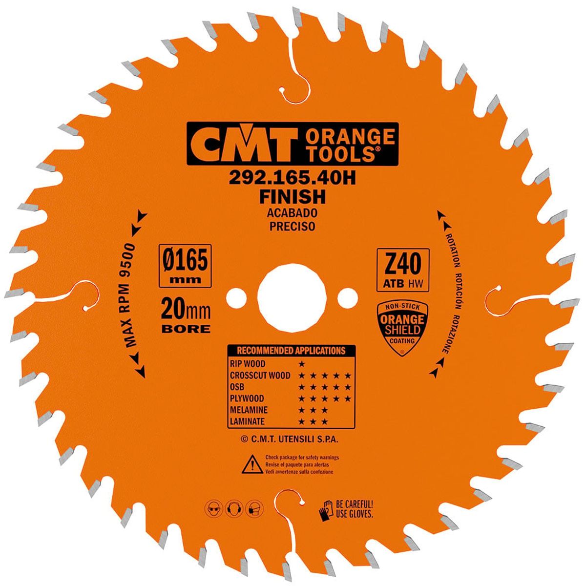 CMT rundsavklinge HM-skær 165Ã2,2Ã20 Z40 W