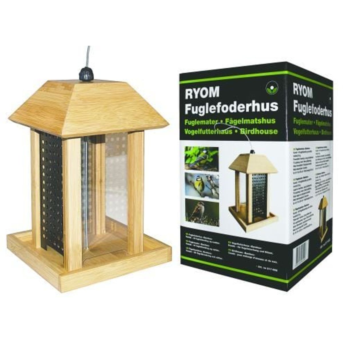 Fuglefoderhus Bambus 3 kg Foderbl./nødder