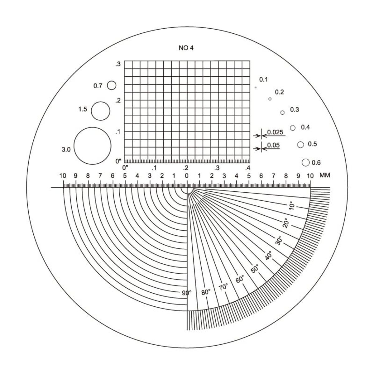 Skala nr. 4 til målelup 10X forstørrelse (art. 15405226)