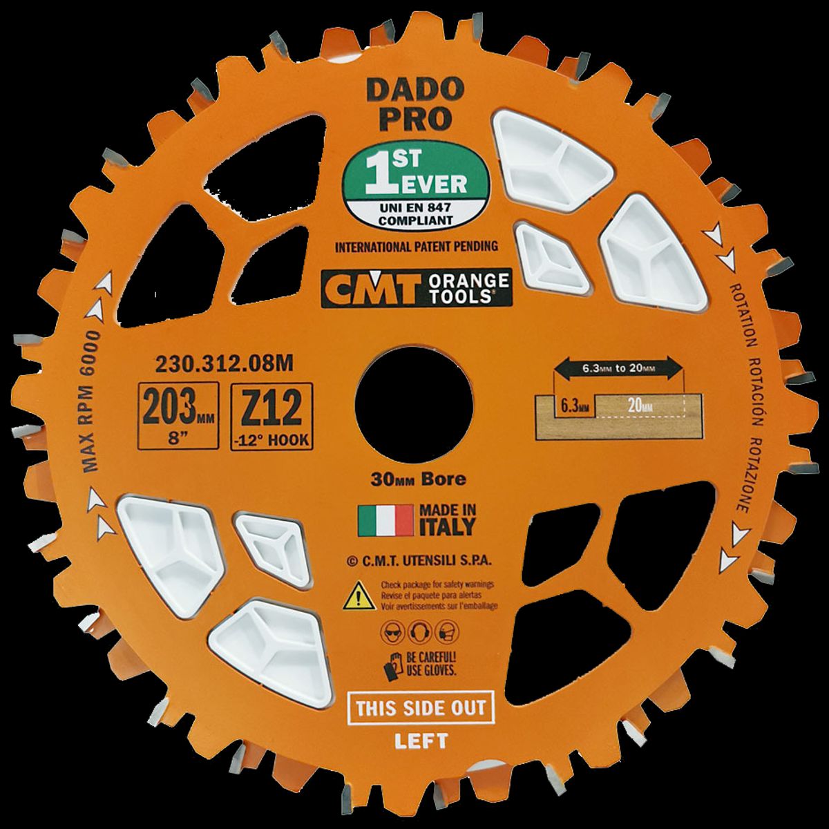 CMT Dado rundsavklingesæt HM 203Ã6,3-20,0Ã30 Z12