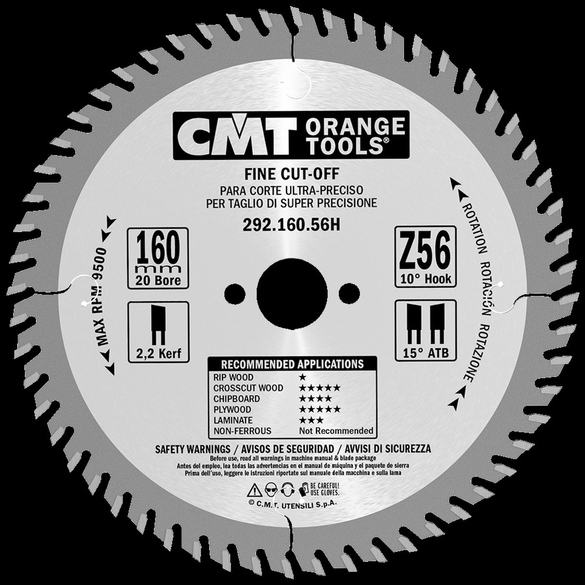 CMT rundsavklinge HM-skær 160Ã2,2Ã20 Z56 W