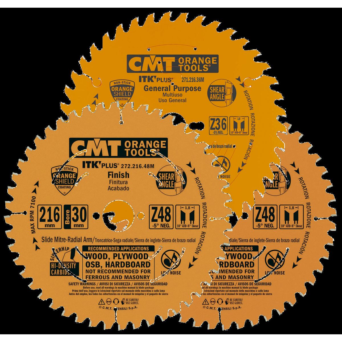 CMT rundsavklingesæt 216Ã30 Z36-48-48 W, 3stk