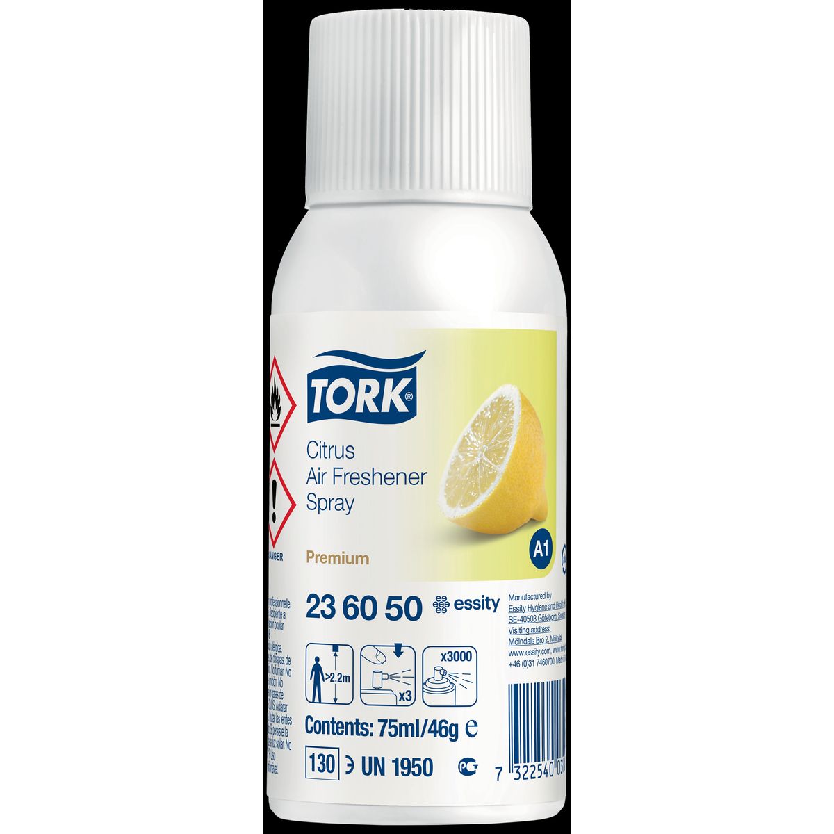 Tork duftfrisker spray A1 m/citrusduft, 12Ã75ml