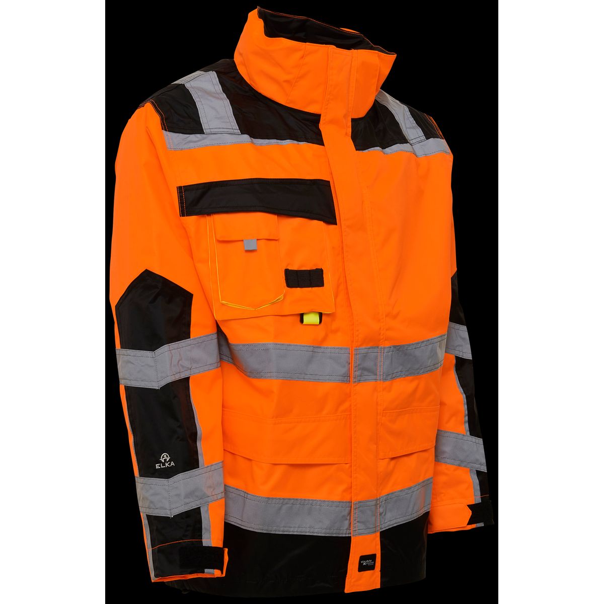 Hi-vis arbejdsjakke 086004R orange/sort Str. M