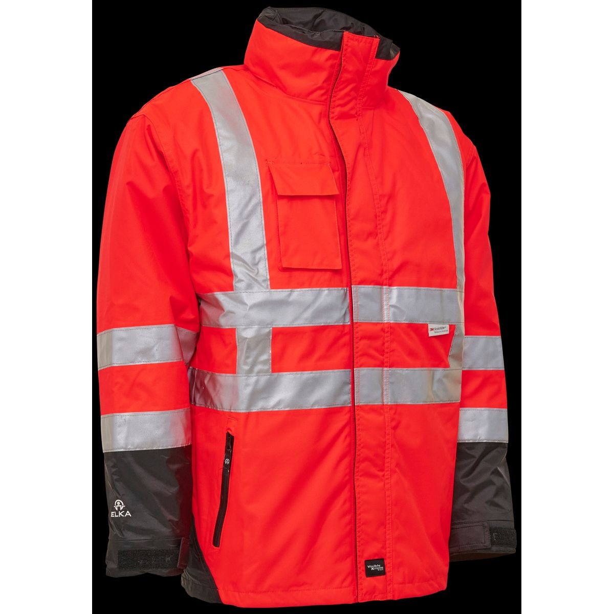 Hi-vis arbejdsjakke 2-i-1 086100R rød/sort Str. 4XL