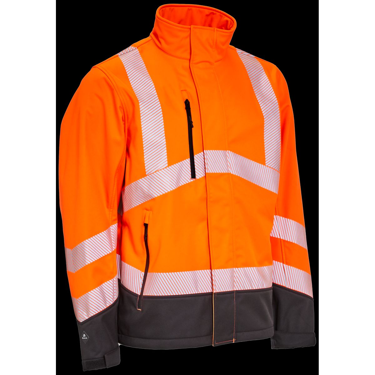 Hi-vis softshelljakke 116505R orange/sort Str. 5XL