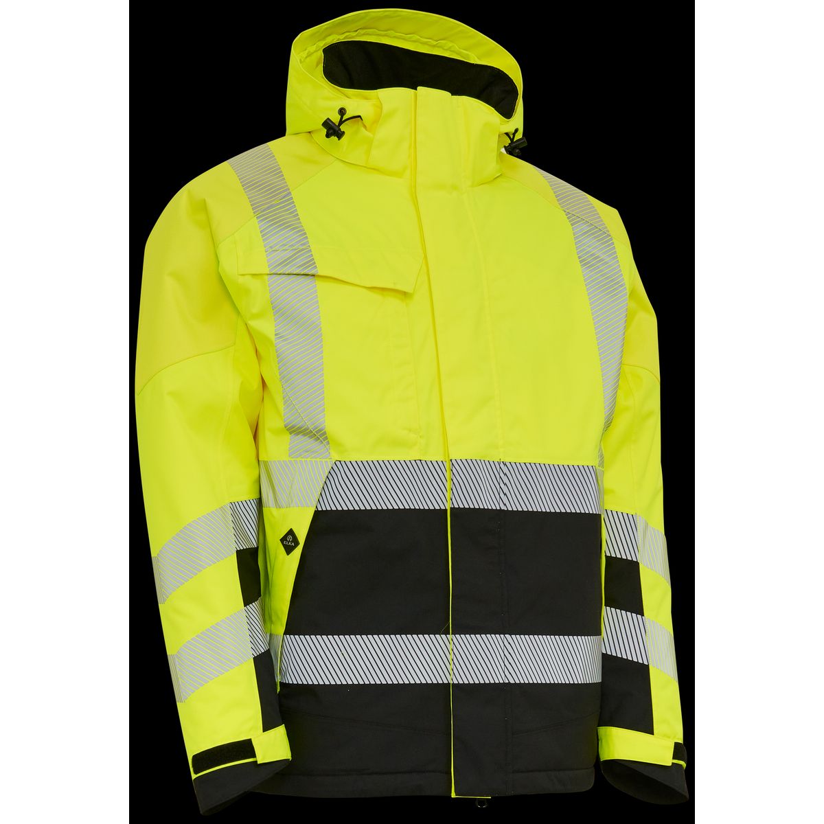 Hi-vis vinterjakke stretch 186100R gul/sort Str. 2XL