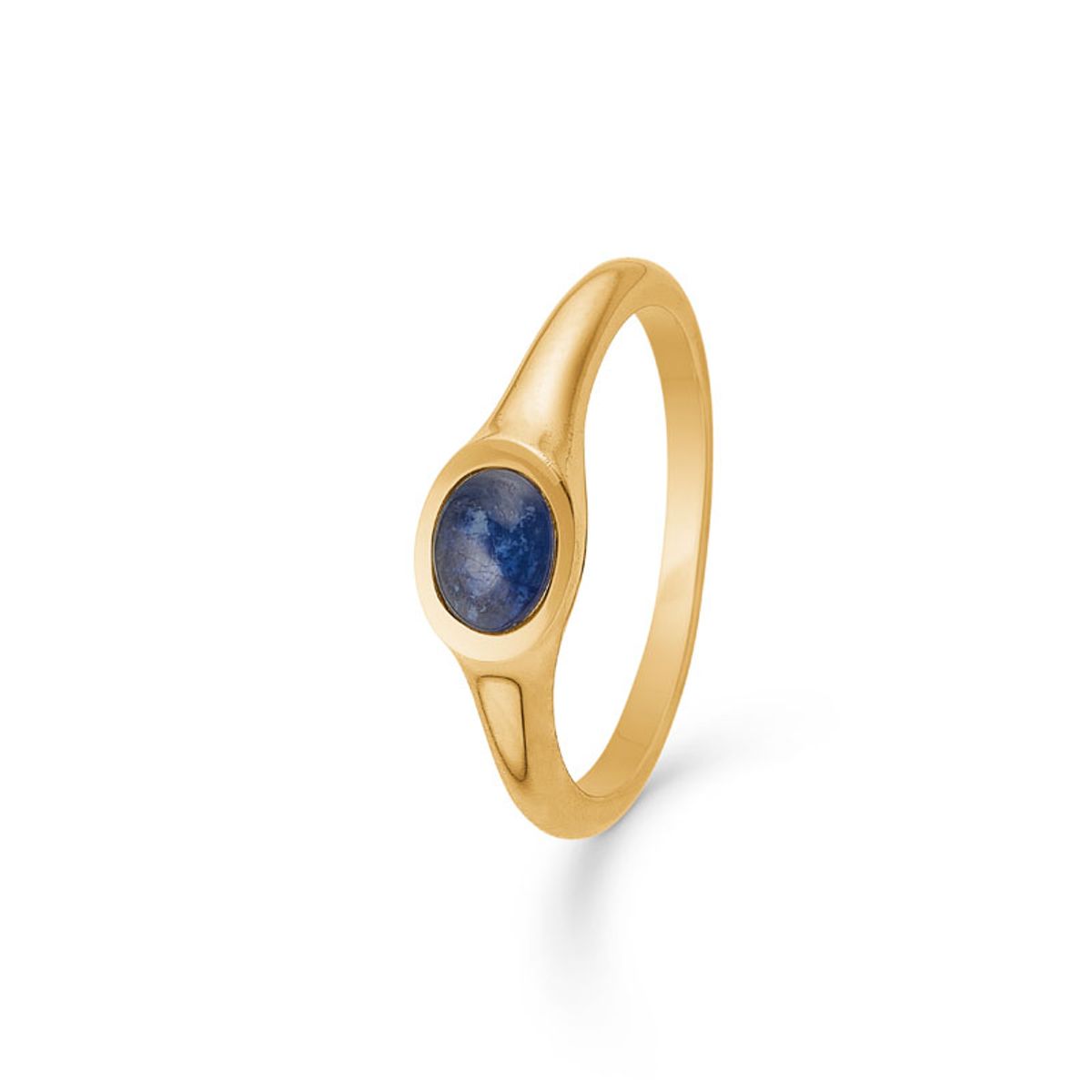 Mads Z Cabochon ring i 14 kt. guld med blå safir