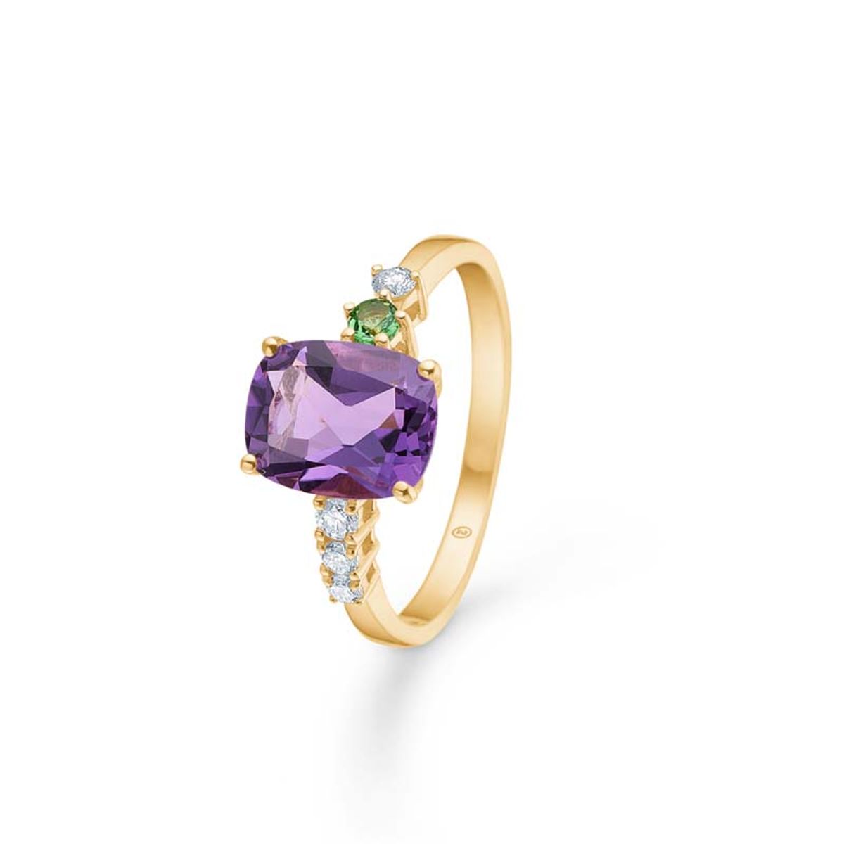 Mads Z Purple Felicity 14 kt. guld ring med ametyst og diamant