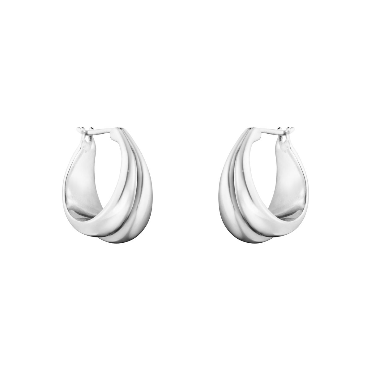 Georg Jensen Curve Øreringe 501B, Sølv