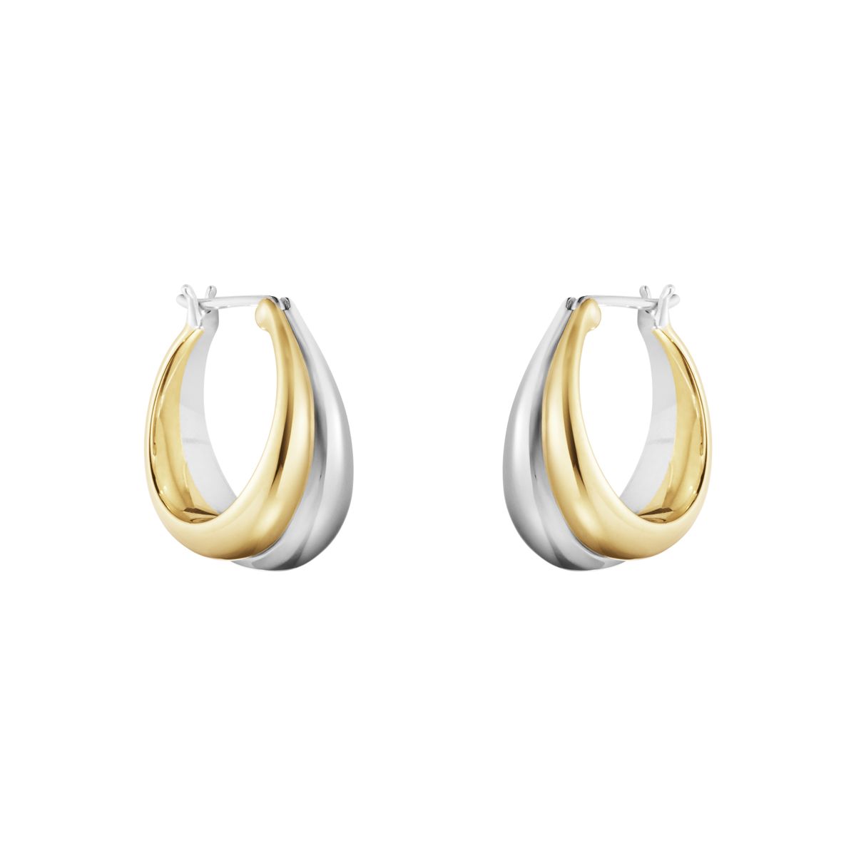 Georg Jensen Curve Øreringe 501B i guld og sølv