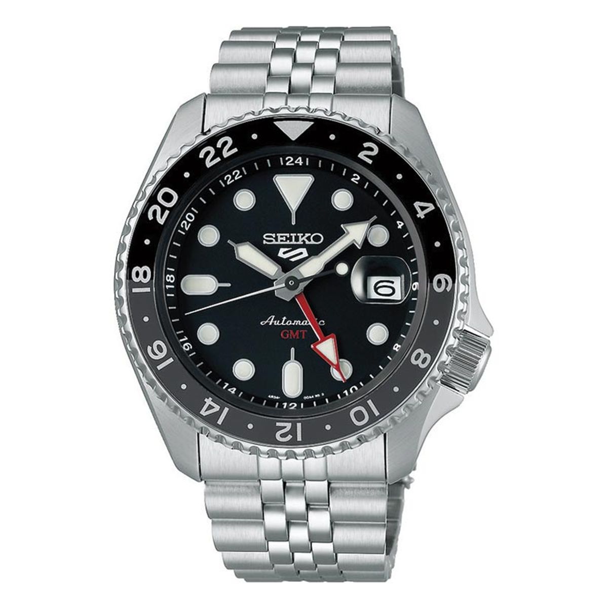 SEIKO 5 Sport GMT Automatic herreur, sort skive med lænke