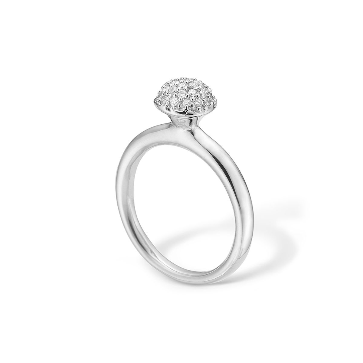 Blossom ring i 14 kt hvidguld med 33 diamanter