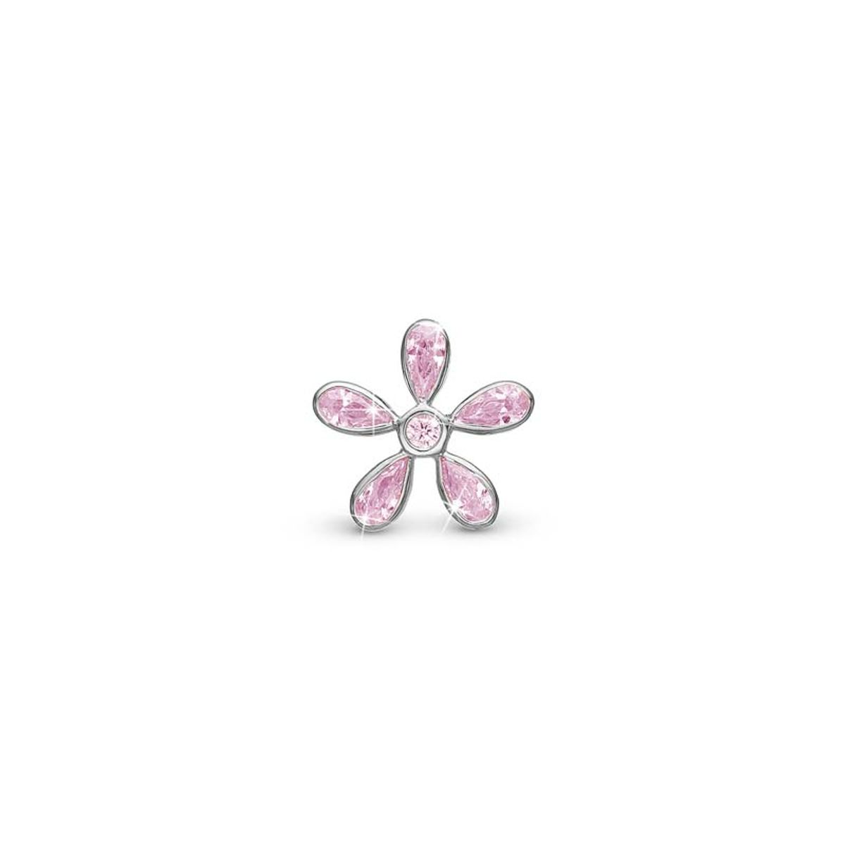 Christina Jewelry Magical pink Flower sølv charm til sølvarmbånd og læderarmbånd på 4 mm