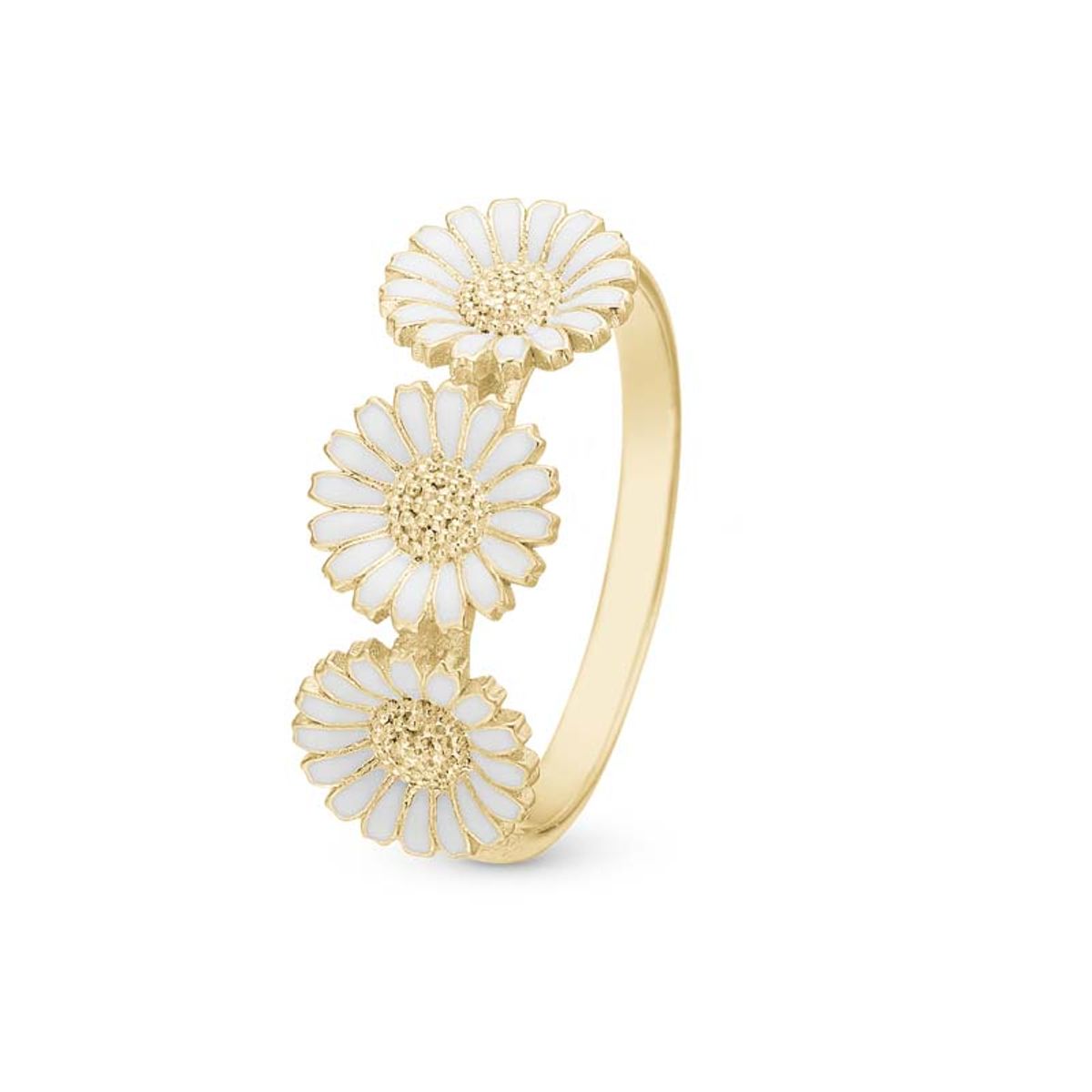 Christina Jewelry Triple Marguerite ring i forgyldt