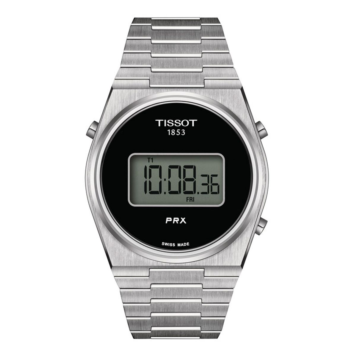 Tissot PRX Digital herreur i stål og sort skive