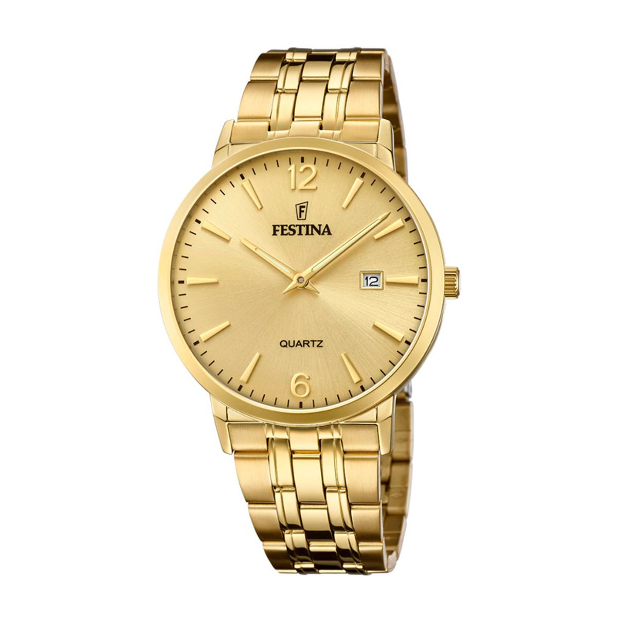 Festina Classic herreur i guldfarvet med guldfarvet urskive