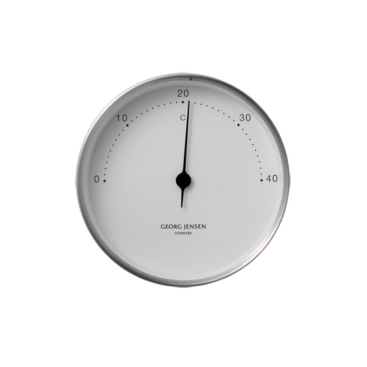 Georg Jensen Koppel termometer 10 cm stål/hvid