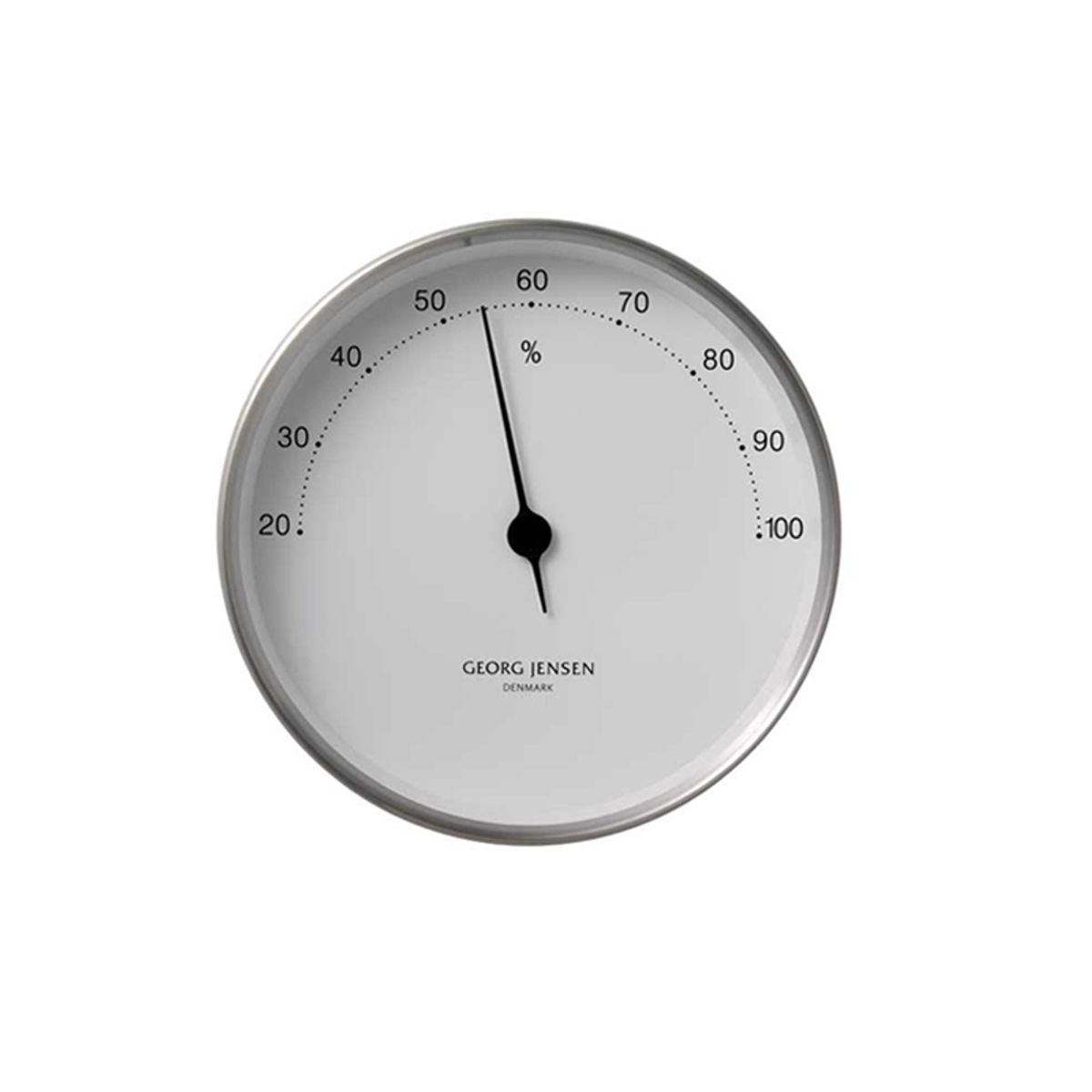 Georg Jensen Koppel hygrometer 10 cm stål/hvid