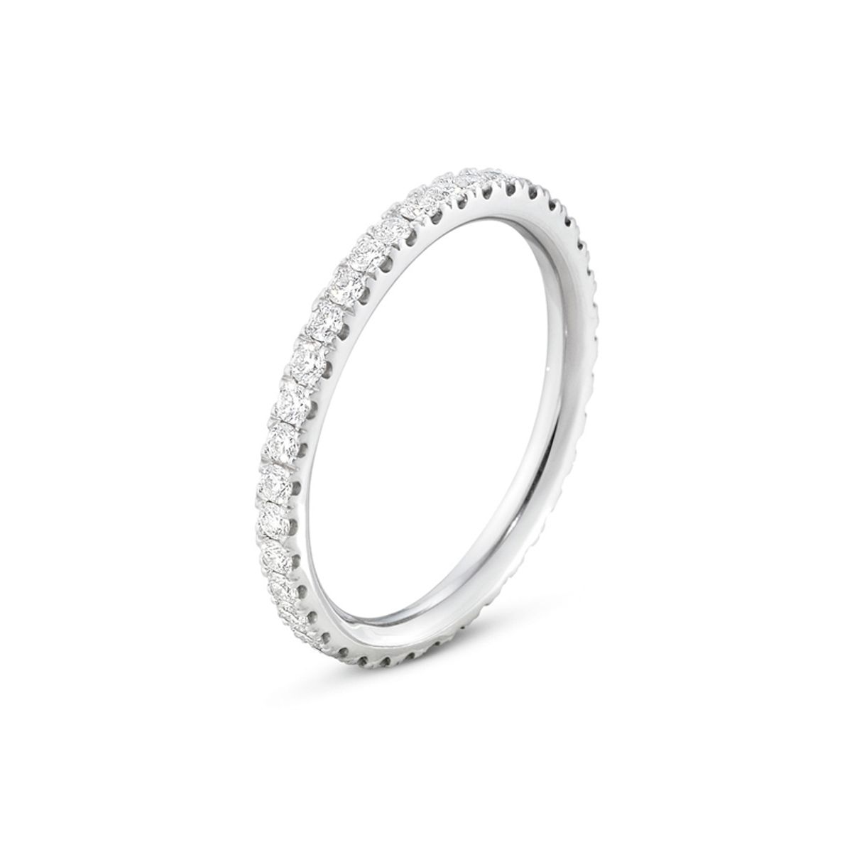 Georg Jensen Aurora ring i 18 kt hvidguld med diamanter, mellem størrelse