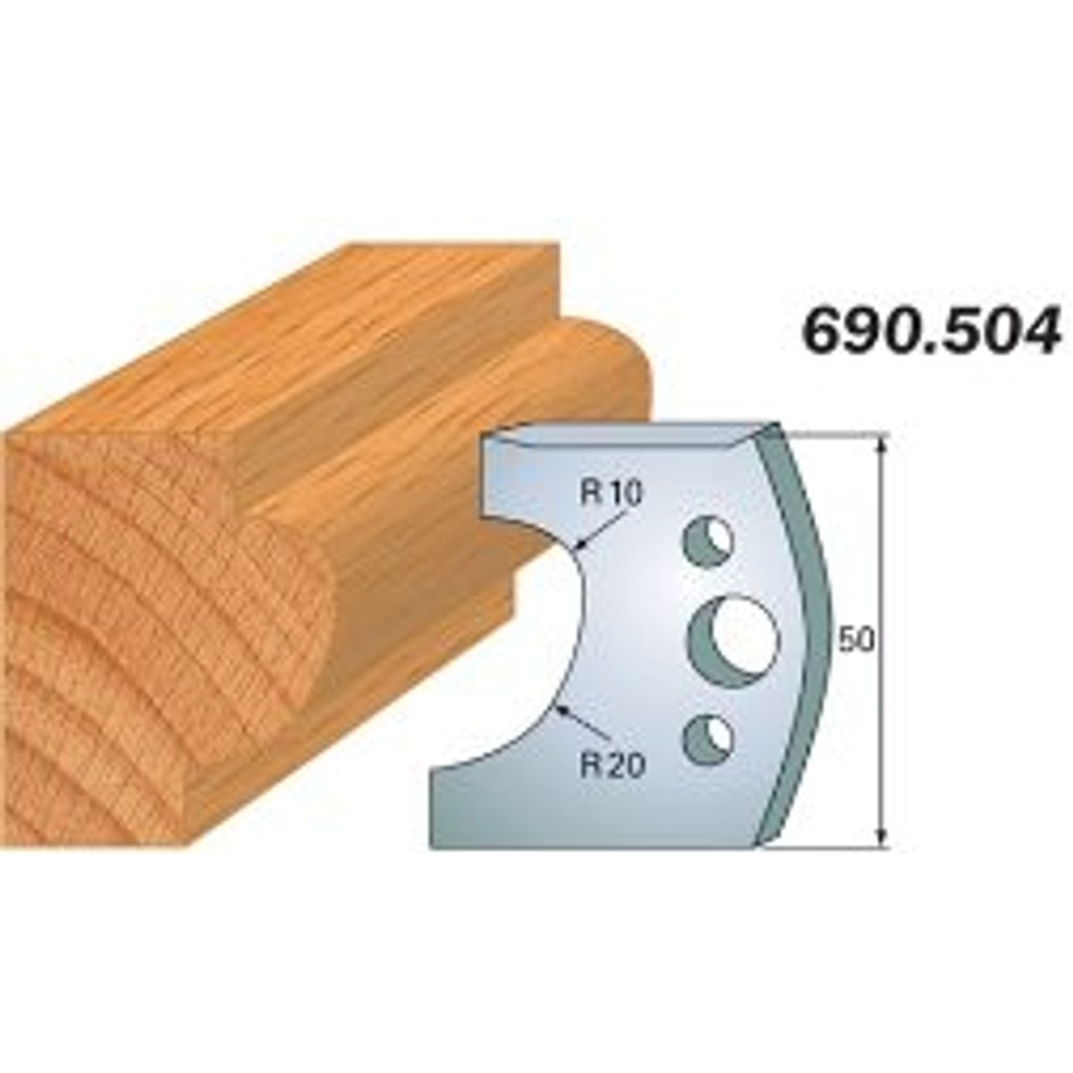 CMT Profilknive sæt 50mm nr. 504