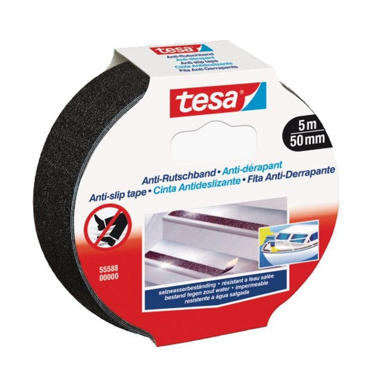 Tesa Skridsikker tape sort 25 mm x 5 m