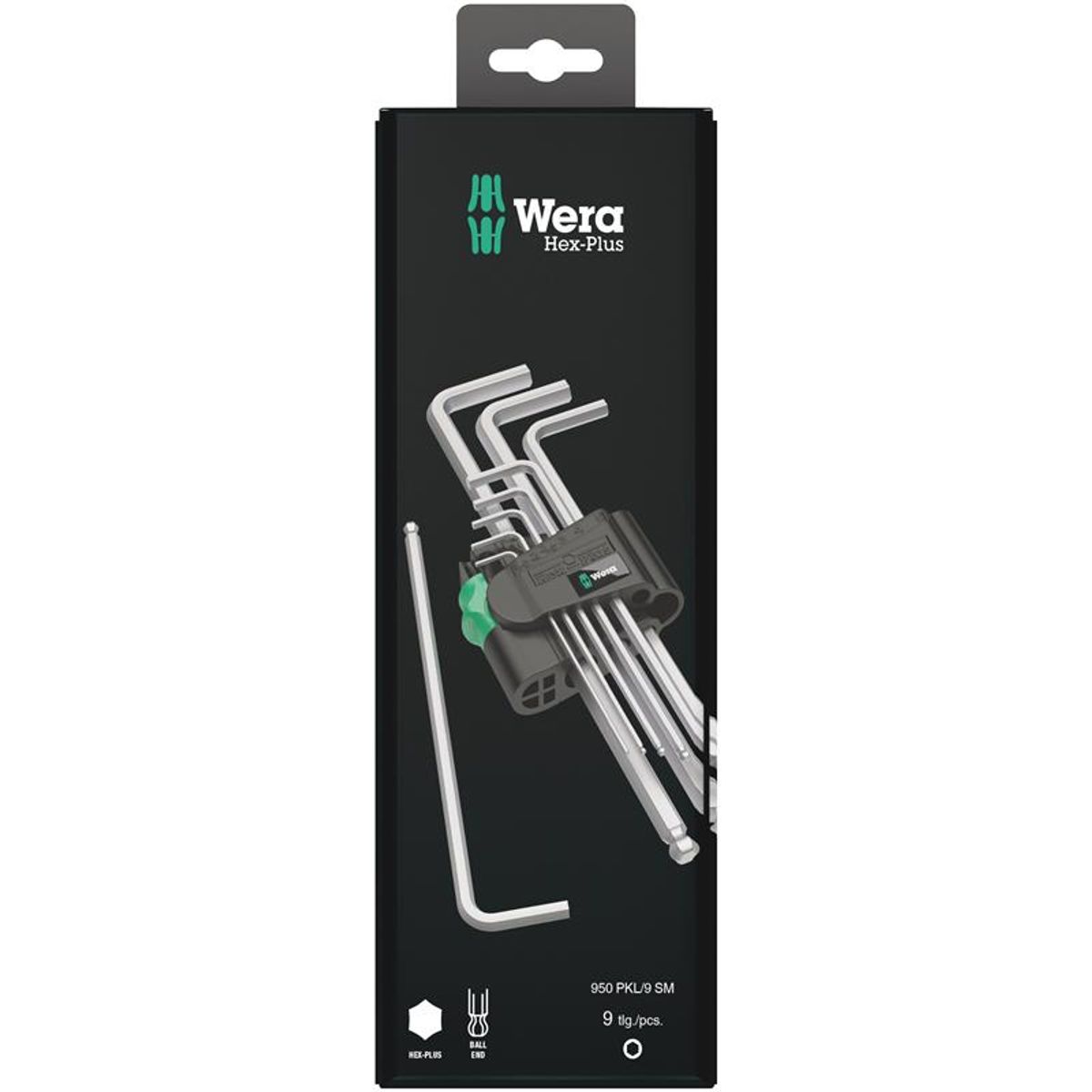 Wera 950/9 Hex-Plus 1 SB Vinkelnøglesæt, metrisk, krombelagt