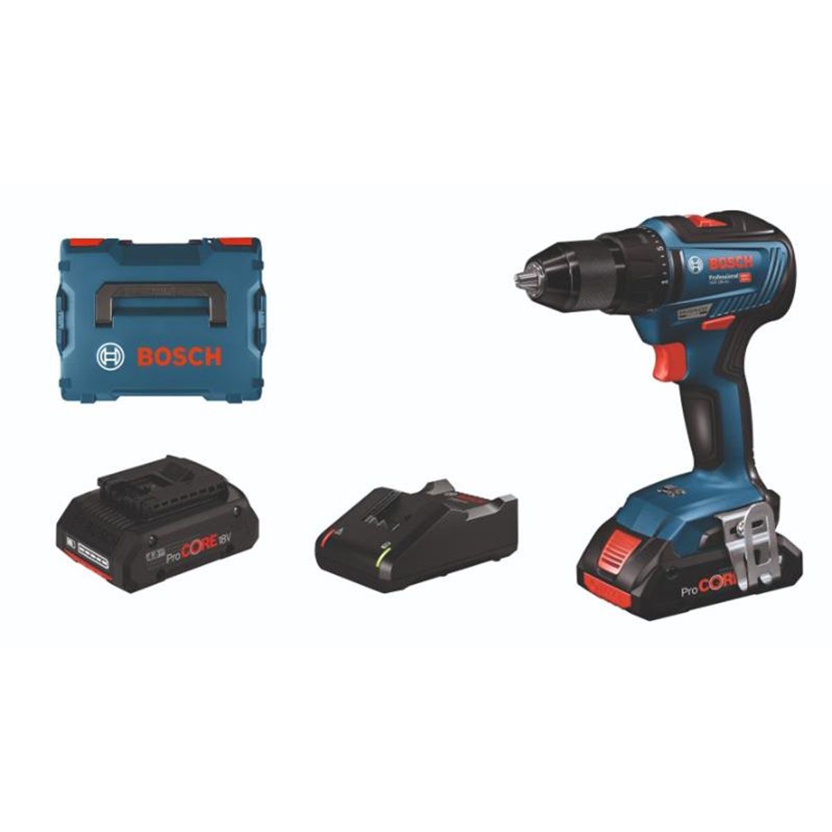 Bosch 18V Bore-/Skruemaskine GSR 18V-55 2x4,0AH ProCORE L-Boxx