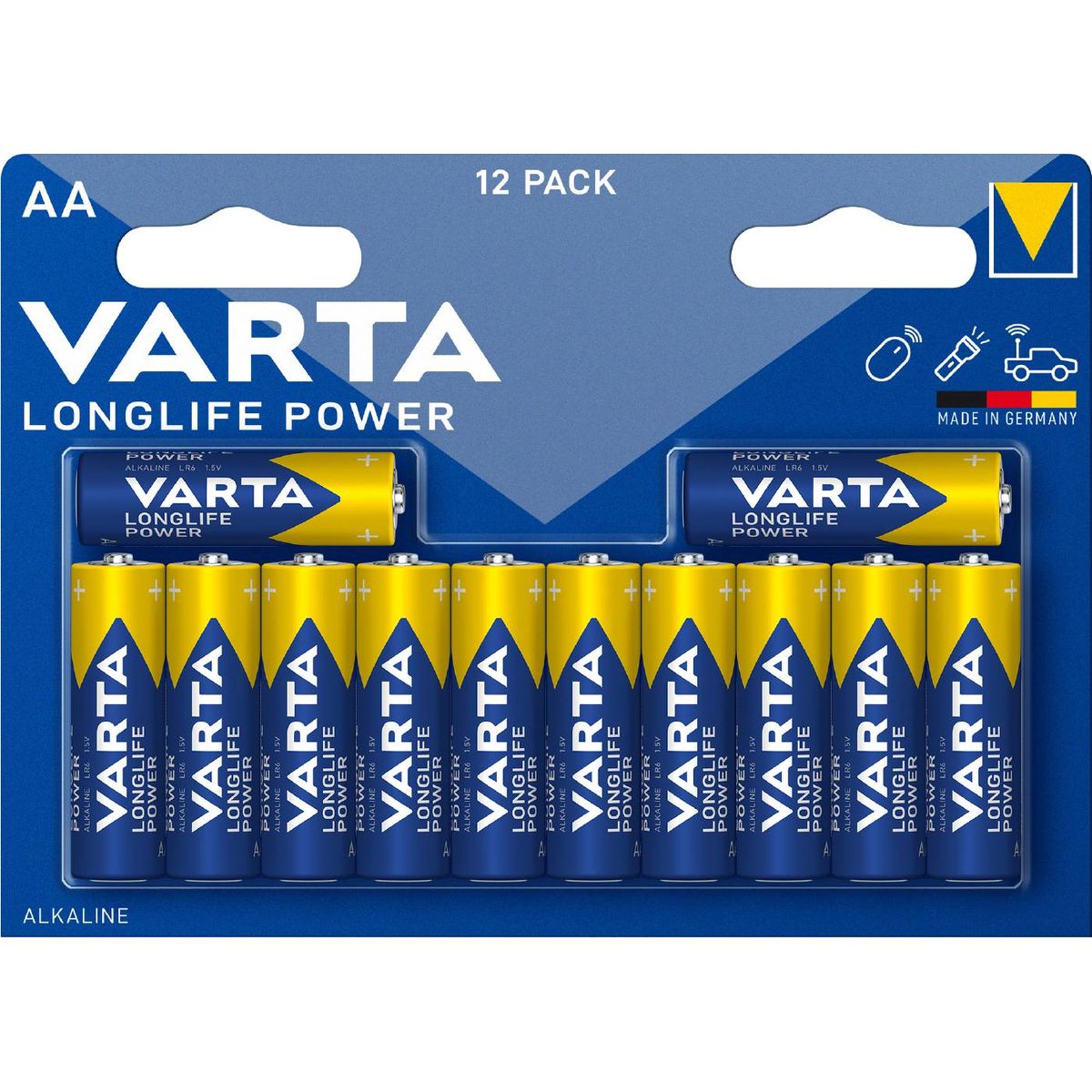 Varta Alkaliske batterier Longlife Power LR06 - AA 12 stk.