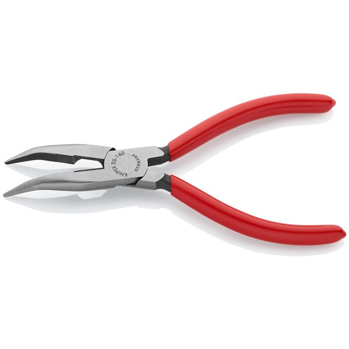 Knipex Fladrundtang med skær (Radiotang) sort atramenteret, betrukket med kunststof 160 mm