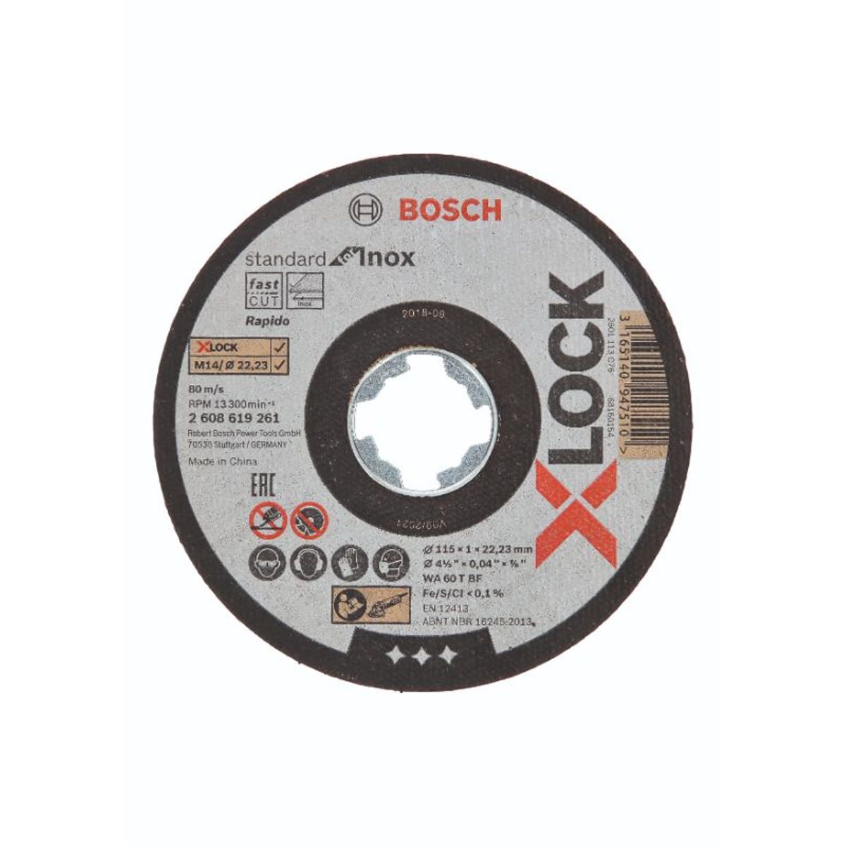 Bosch X-LOCK-skæreskiver Standard for Inox 115 x 1,0mm 10 stk