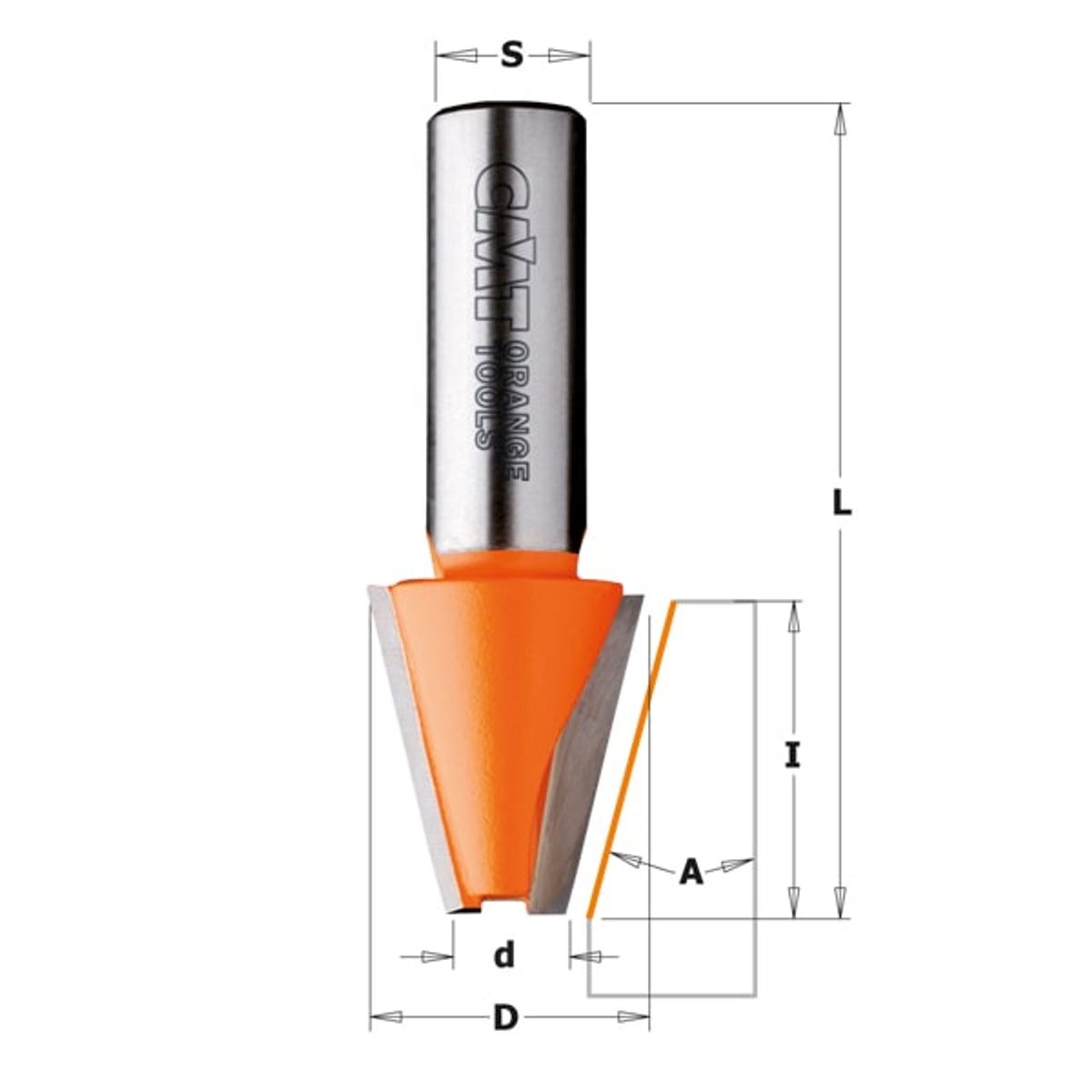 CMT Fasfræser HM 23x25,4 15 °K12 Co