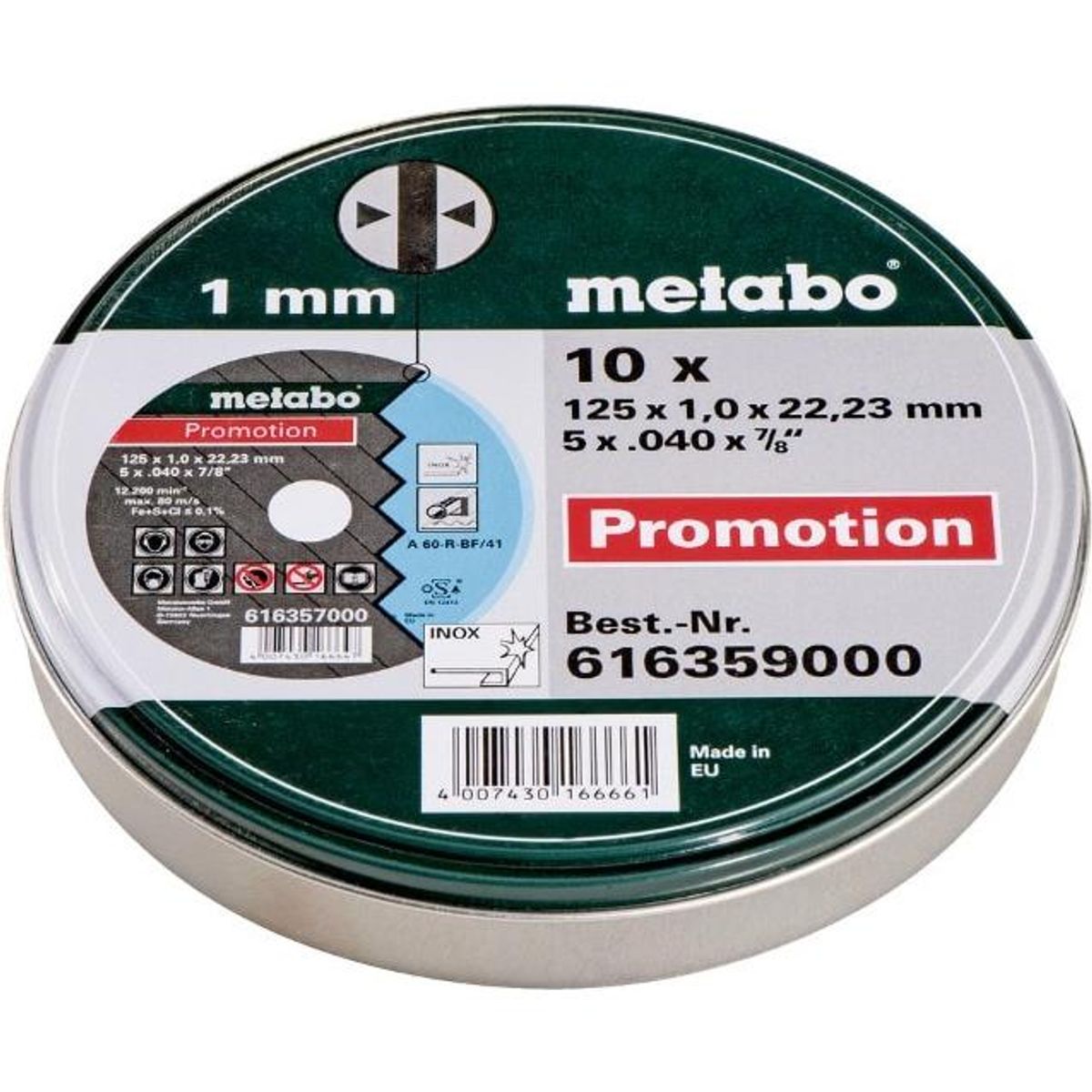 Metabo Skæreskiver TF 41 (125 x 1,0 x 22,23) - 10 stk