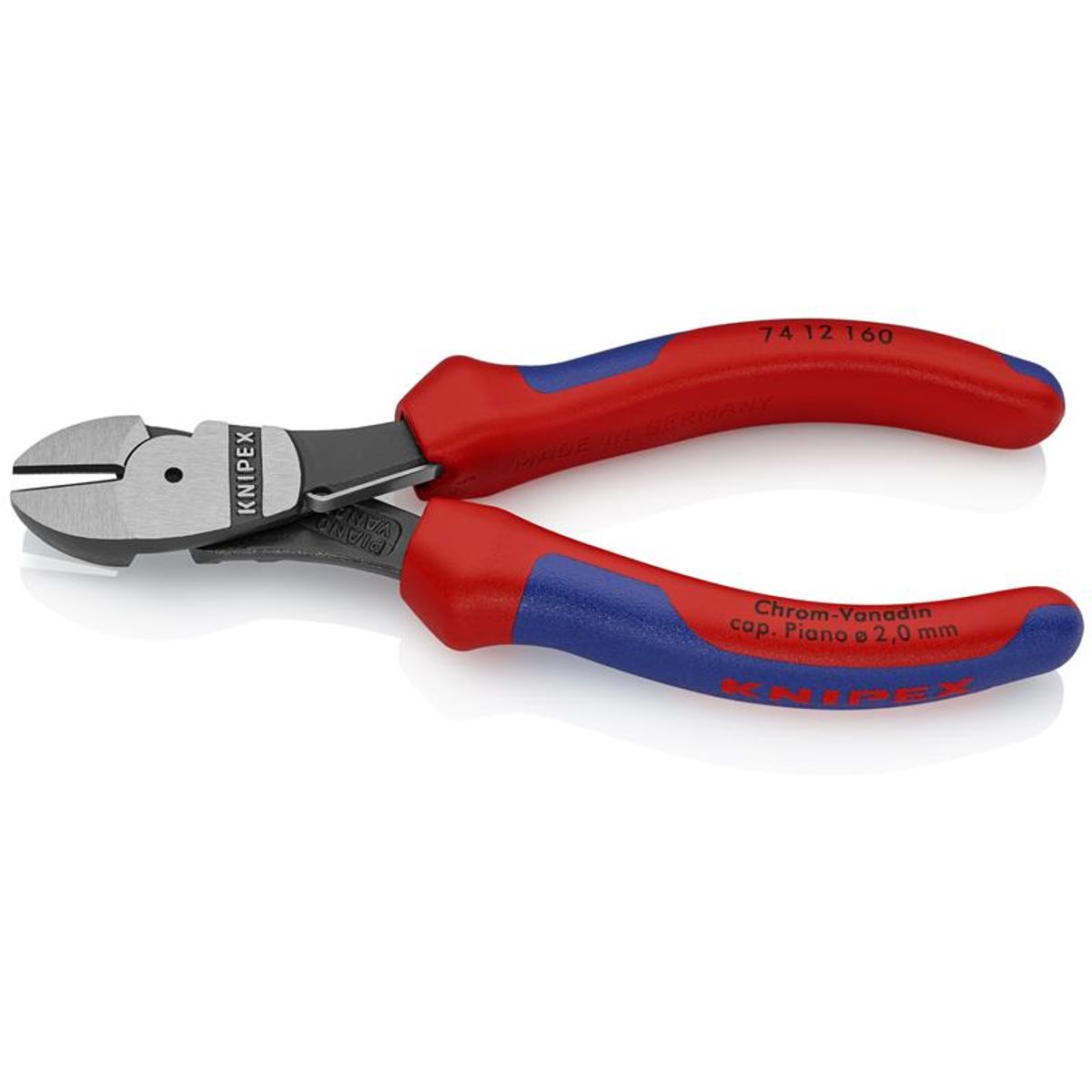 Knipex Kraft-skævbider sort atramenteret, med flerkomponent-håndtag 160 mm