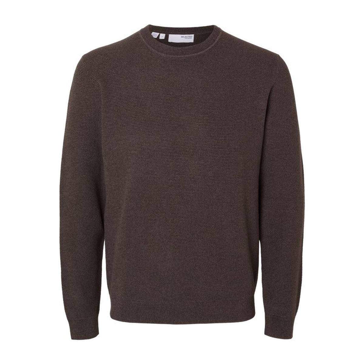 SLHROSS LS KNIT STRUCTURE CREW NECK