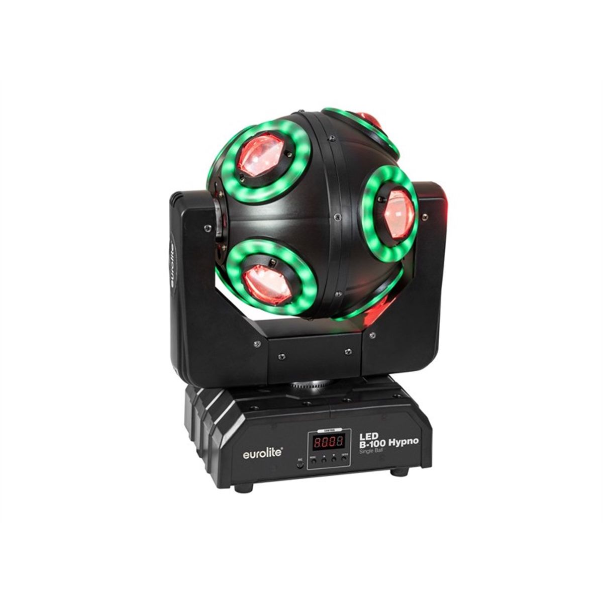 EUROLITE LED B-100 Hypno Single Ball Beam Effect, 8 x 10 Watt RGBW / 96 kraftige LED'er på 0,2 W RGB